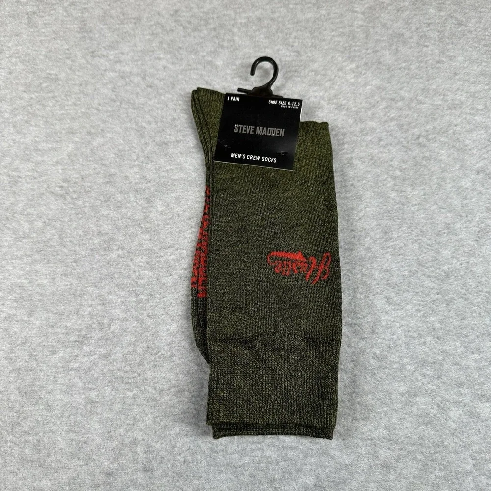 Steve Madden Socks Mens Size 10-13 Shoe‎ Size 6-12.5 Green 